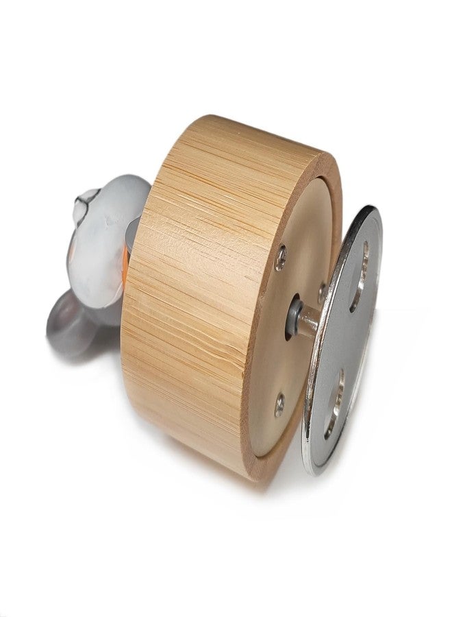 falado Mini Wooden Animal Rotary Music Box with Cute Mouse Ornament (Tune: It's a Small World), Gray and Beige - Image 4